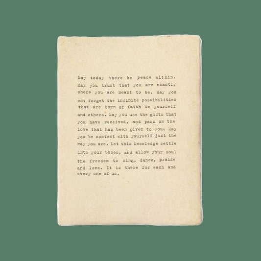 Deckled Edge Notebook - May Today There Be Peace Within - 6x8