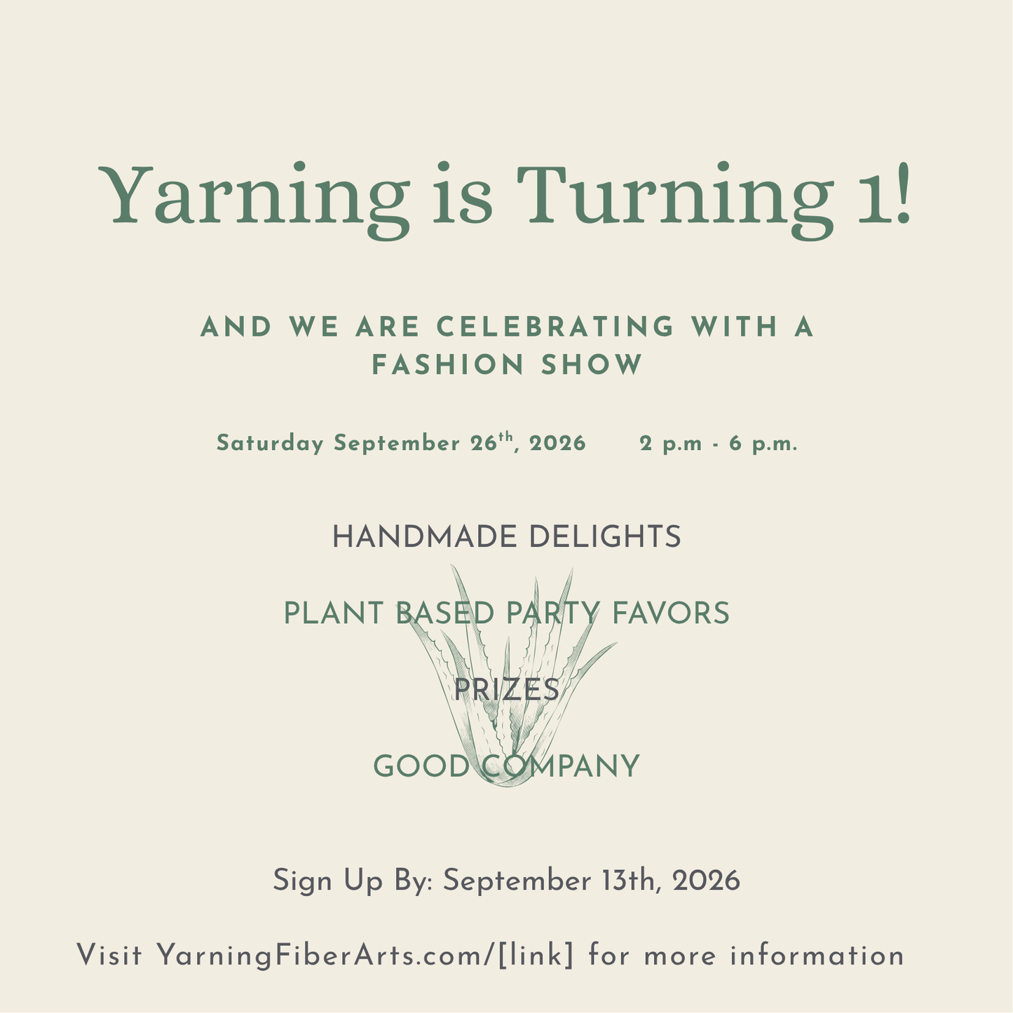 One Year Yarnniversary Fashion Show | Sept. 26 2-6PM